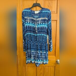 Green Dragon Blue Tie-Dye Pattern Top